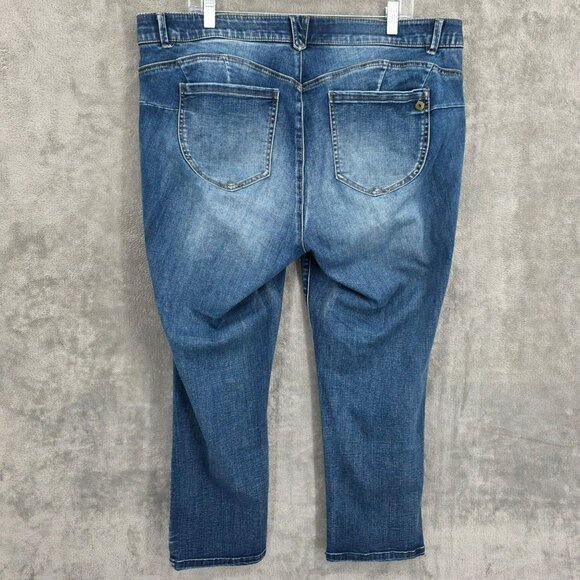 Democracy Absolution Mid Rise Jeans 20W Distress Detail Ankle Skimmer Plus Size - Picture 12 of 14